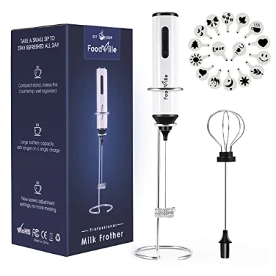 Image of COOLAPA MF05 Rechargeable Milk Frother Handheld Foam Maker with Stainless Whisk for Cappuccino, Latte, Bulletproof Coffee, Keto Diet, Protein Powder, Matcha