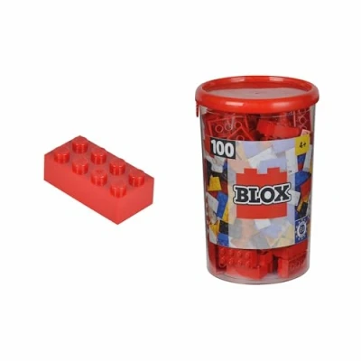Image of Simba 104118905 &quot;Blox 8 Stud Red Building Blocks Set (100 Piece)