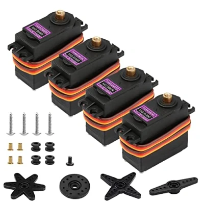 Image of yusvwkj [4 Pack] MG996R 55g Metal Gear Torque Digital Servo Motor for Futaba JR RC Helicopter Car Boat Robot