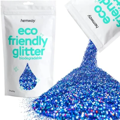 Image of Biodegradable Glitter Sapphire Blue Holographic Eco Friendly Bio Chunky for Face Body Hair Craft Resin Festival Makeup Eyeshadow 100g / 3.5oz