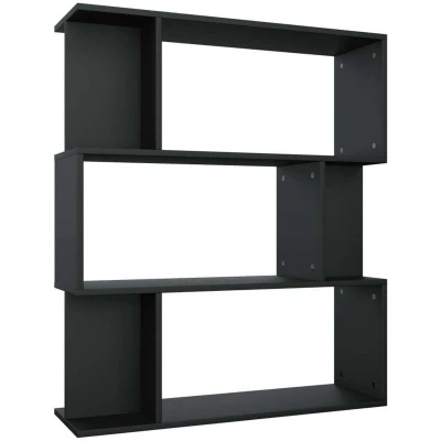 Image of vidaXL Book Cabinet/Room Divider Black 80x24x96 cm Engineered Wood