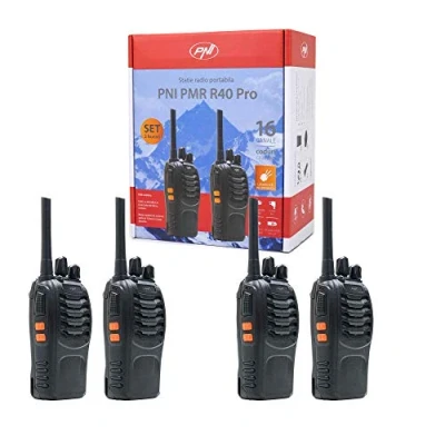 Image of Pack of 4 pieces Portable radio PNI PMR R40 PRO batteries, chargers and headphones included