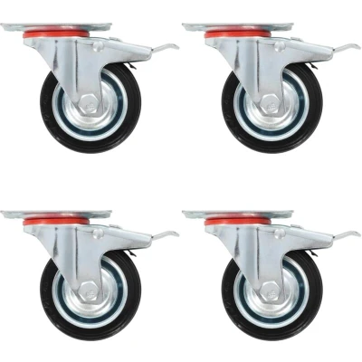 Image of vidaXL Swivel Casters with Double Brakes 4 pcs 75 mm