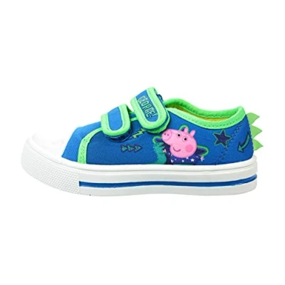 Image of Peppa Pig Boys Blue Cosmic Dino George Casual Low Top Trainer UK 9 Infant