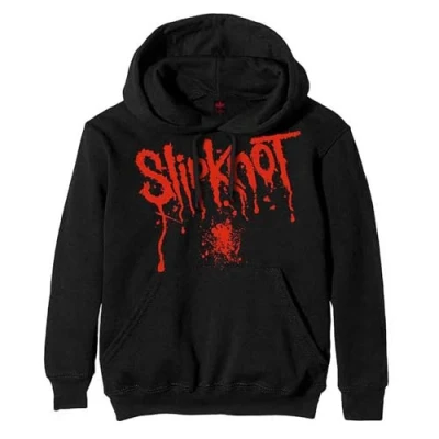 Image of Rock Off officially licensed products Slipknot Splatter Band Logo Pullover Hoodie XXXL Black