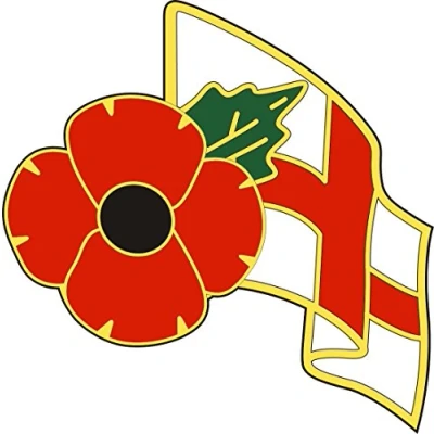 Image of POPPY DAY CAR WINDOW STICKER WITH AND ENGLAND FLAG