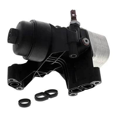 Image of 03N115389P oil Cooler VEMO V15 60 0018 with filter housing, cooler, filter, gaskets/seals pressure switch