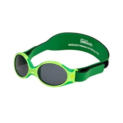 Image of ActiveSol Explorer Baby Sunglasses 0 18 Months with Headband UV400 Protection Polarised BPA Free, Green Frog