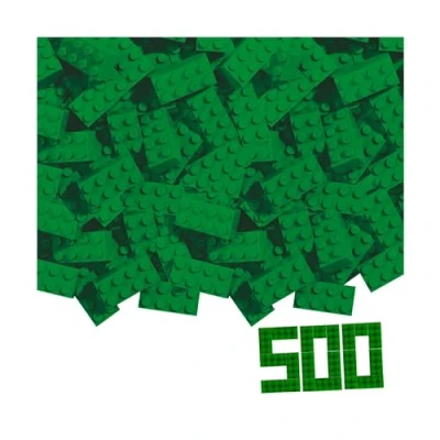 Image of Blox 500 Green Building Blocks for Children Aged 3+, 8 Bricks in Box,, Fully Compatible with Many Other Manufacturers