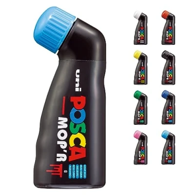 Image of Posca Uni Mitsubishi Pencil Marker MOP&#039;R Round Tip XXL 3 19mm Ergonomic Shape Half Ride Body Water Based For Any Surface (Light Blue)