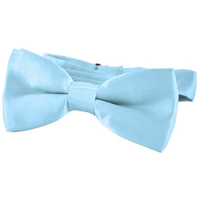 Image of DonDon comfortable Boys bow tie pre tied with adjustable length silk look for children Light Blue