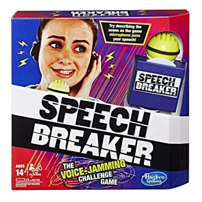 Image of Speech Breaker Game Voice Jamming Challenge Microphone Headset Electronic Party Ages 14+