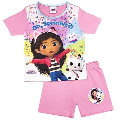 Image of Girls Gabbys Dollhouse Short Pyjamas (Gabbys Shorty, 18 24 Months)