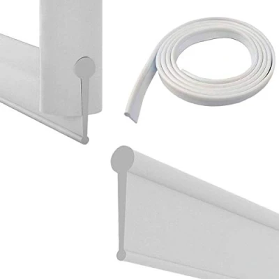 Image of ECOSPA Replacement Rubber Seal for Folding Bath Shower Screen Enclosures White 1 Metre (1 metre, White)