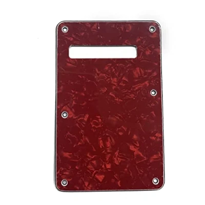 Image of KAISH ST/Strat Style Standard Guitar Back Plate ST Tremolo Trem Cover for USA Strat/Stratocaster Red Pearl