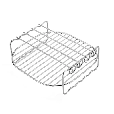 Image of Air Fryer Rack 6, 7, 8 inches Multi Purpose Airfryer Accessory with Skewers Stainless Steel Stand for Cooking