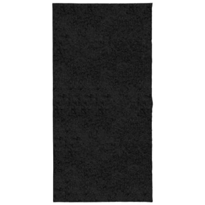 Image of vidaXL PAMPLONA Shaggy Rug High Pile, Soft Area Carpet, Tested for Substances, Black Polypropylene Modern Rug, 100x200cm Living Room/Bedroom