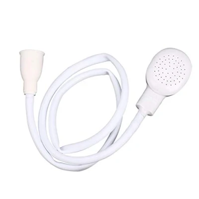 Image of White Hair Shower Water Spray Head Hose Tube Bathroom Shampoo Bath Mixer Tap