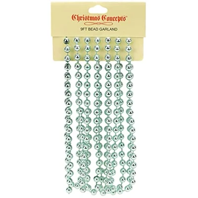 Image of Christmas Concepts® 9ft Bead Chain Garlands Decorations (Mint Green)