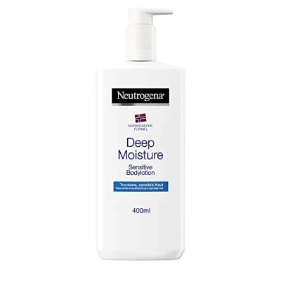 Image of Neutrogena Deep Moisture Bodylotion Sensitive, Norwegische Formel, Körpercreme parfümrei, Trockene und sensible Haut, (3x 400ml)