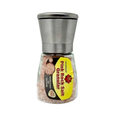 Image of Himalayan Pink Salt Adjustable Giant Spice Grinder Mill Fresh Contains Essential Rose Minerals (200g /7.05oz) Gluten free Easy to reflilled
