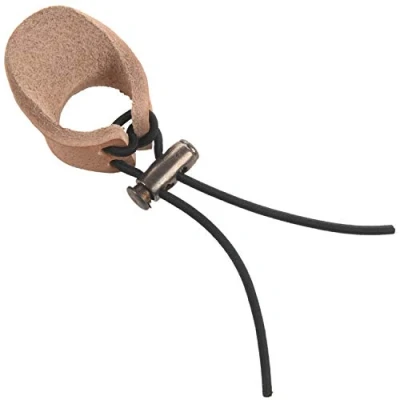Image of Herold Thicken Cow Leather Thumb Finger Tip Protector Ring Tab Hunting Practice Archery Pull Bow Glove New