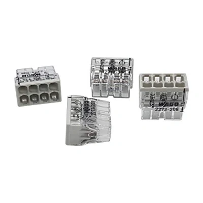 Image of 30 Pieces Wago 2273 208 Compact Junction Box Terminal Ø 0.5 2.5 mm², 8 pin, Transparent/Light Grey