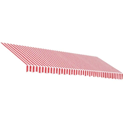 Image of vidaXL Replacement Fabric for Awning Red and White Stripe 4.5x3.5 m