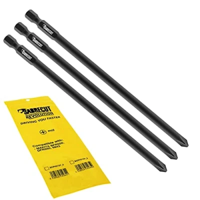 Image of 3 x SabreCut SCPH2157_3 157mm PH2 Autofeed Collated Drywall Screwdriver Gun Bit Single Ended Phillips No.2 Heavy Duty Compatible with Makita BFR550 6843 DFR550
