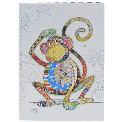 Image of Bug Art Lesser &amp; Pavey A5 Notebook Plain Journal Note Book For Office, School, Business Daily Notes Monty Monkey Great Notebooks Women Men