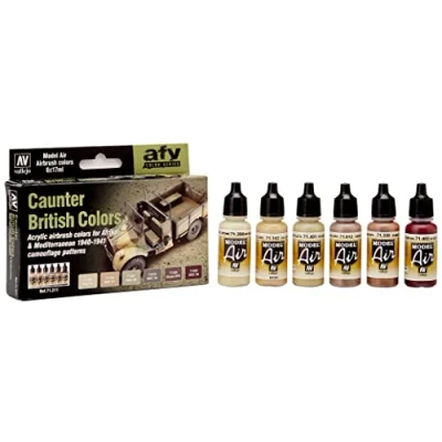 Image of Vallejo Model Air Set British Caunter Colors, 17 ml (Pack of 6)