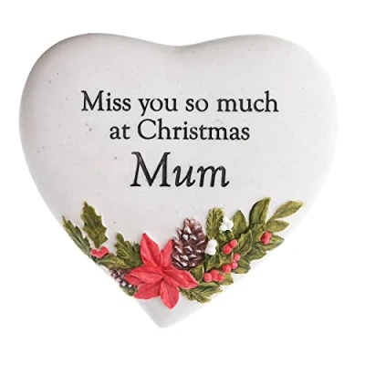 Image of Widdop Christmas Graveside Memorial Heart Plaque Thoughts of You Mum