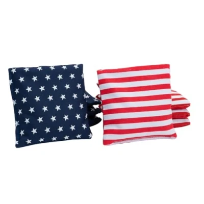 Image of Official Cornhole Set 90 x 60 cm Red Zone 2 Boards 4 Bags Carrying Bag Included MDF Premium Quality (Cornhole Stars/Stripes)