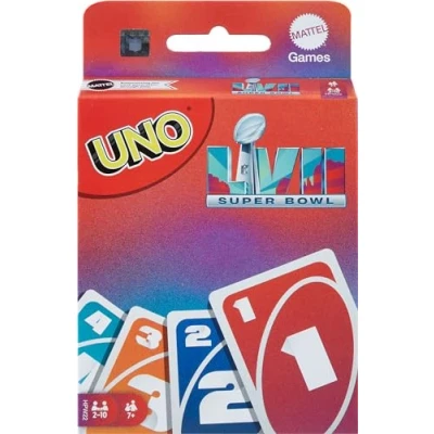 Image of Mattel Games UNO NFL LVII Card Game for Kids, Adults, Family and Night with Special Touchdown Rule 2 10 Players