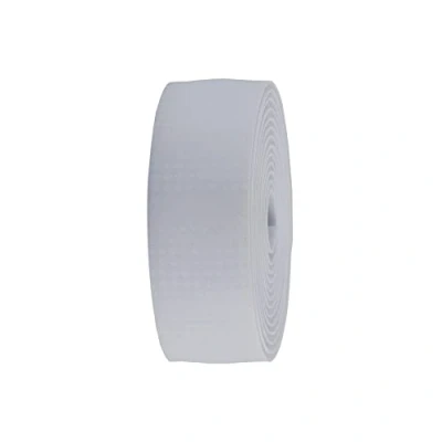 Image of BBB Cycling, RaceRibbon, Bike Handlebar Tape, Carbon Fibre Grip, Road, Urban, MTB Bicycles, Non Slip, Includes Plugs, BHT 04, White, One Size