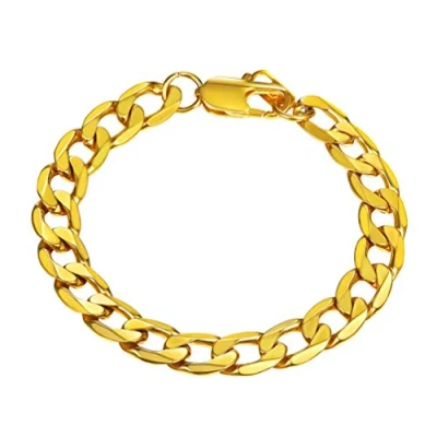 Image of PROSTEEL Mens Bracelet Gold Chain Link Stainless Steel Male Chunky Jewelry