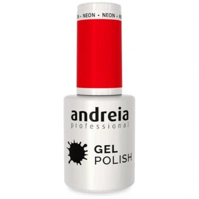 Image of Andreia Semi Permanent Nail Gel Polish for UV/LED Lamp Intense Shine and 4 weeks Lasting French Manicure Varnish Colour 265 Neon Red Shades of 10.5 ml