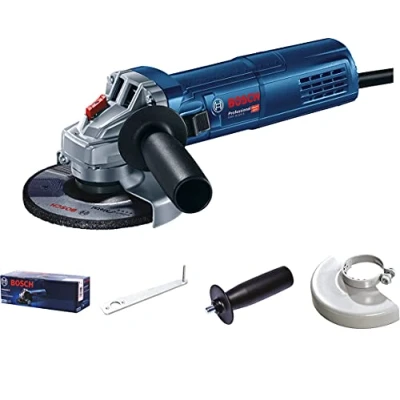 Image of Bosch Professional Angle Grinder GWS 9 125 S (900 Watt, Disc Diameter mm, Includes Additional Handle, Protective Cover, Wrench, in Box)