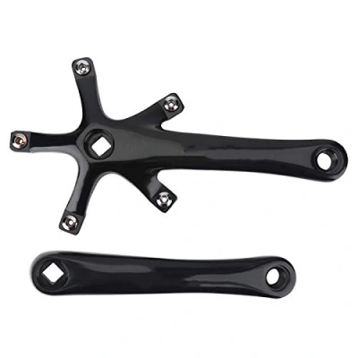 Image of Bike Crank Arms, 1 Pair Universal 170Mm Bicycle Aluminium Alloy Single Crankset Mtb 5 Claws Arm Set Repair Parts Bcd 130Mm For Mountain Road Bike(Black)