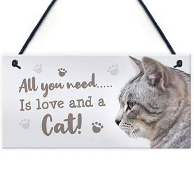 Image of RED OCEAN Cat Signs For Home Funny Gift Wall Plaque Pet Animal Lover Gifts