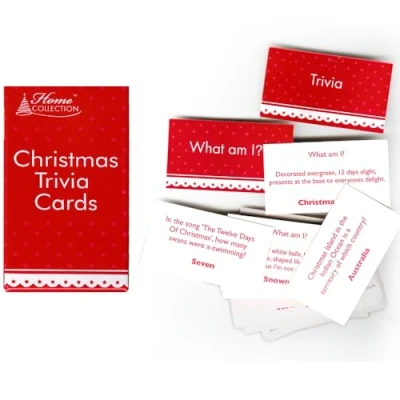 Image of CONCEPT4U® Christmas Trivia Cards Game What Am I ? Party Stocking Cracker Gift Bag Filler Xmas Kids Children Family Activity Present Fun Pay