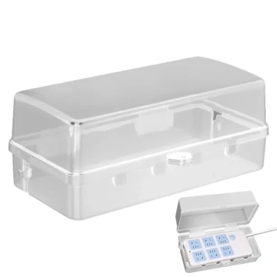 Image of Weatherproof Electrical Box Protect Outdoor Connections from Rain and Weather Waterproof for Extension Leads, Outlets, Sockets (White)