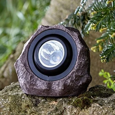 Image of Garden Mile Super Bright Solar Powered Rock Effect Spotlights Outdoor Lights Pathway Lighting Driveway Light (Jumbo 15L Light, 2)