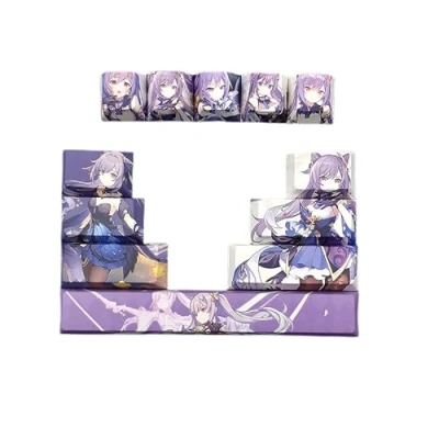 Image of Benemate 12 keycap Set, 5 Side Dye Sublimation PBT Keycaps, Cherry Profile Custom Keycaps for DIY MX Mechanical Gaming Keyboards, Genshin Impact Ke Qing