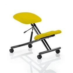 Image of Kneeling Stool Black Frame Bespoke Colour Senna Yellow