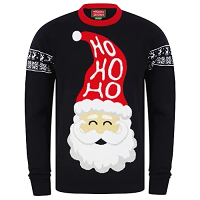 Image of Tokyo Laundry Men&#039;s Santa Ho Motif Novelty Christmas Jumper Ink S