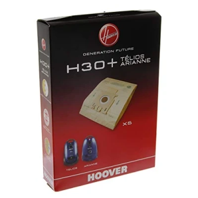 Image of Hoover 9178286 Vacuum Cleaner Bags, Original, in Paper, Anti Odor, Extra Filtering, Compatible with Arianne and Telios, 5 Bags , White