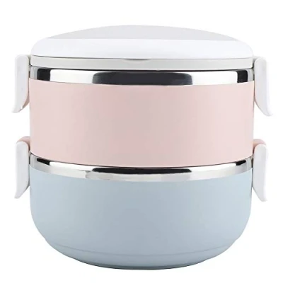 Image of DEWIN Thermal Lunch Box, Bento Box Portable Stainless Steel Leakproof Container Food Container, BPA Free (2 Layers)