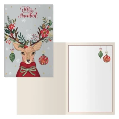 Image of DOHE Christmas Greeting Cards Pack of 6 Size: 11.5 x 17 cm (closed) Includes envelope to store the card Model Rudolf