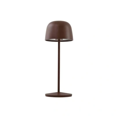 Image of Lindby LED table lamp Arietty, brown, aluminium, 27cm, IP54